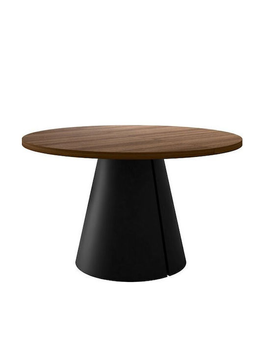 Oswego 167 Round Extendable Wooden Black Dining Room Table 76x76cm