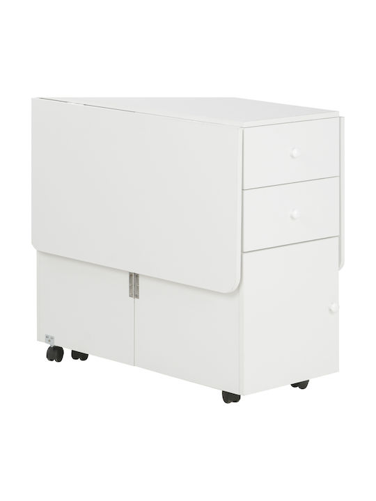 Masă Bucătărie Pliabil Alb 120x80x75buc