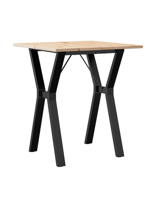 Square Table Dining Room from Solid Wood & Metal Coffee 60x60x75cm
