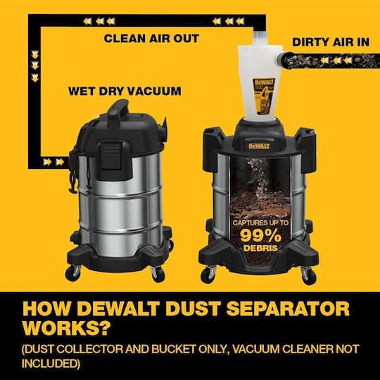 Dewalt Dxvcs003 Cyclonic Dust Separator Stainless Steel Bin 38L