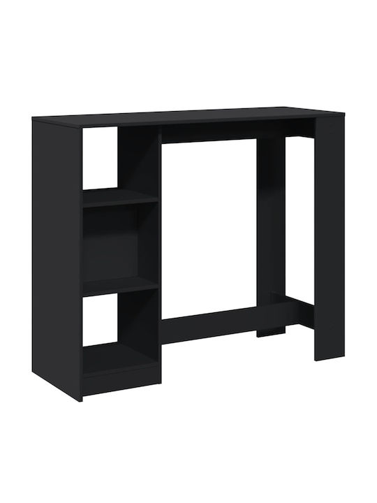 Vidaxl Console Table Shelf Black 124x46x103.5cm Engineered Wood 1 Pc Black