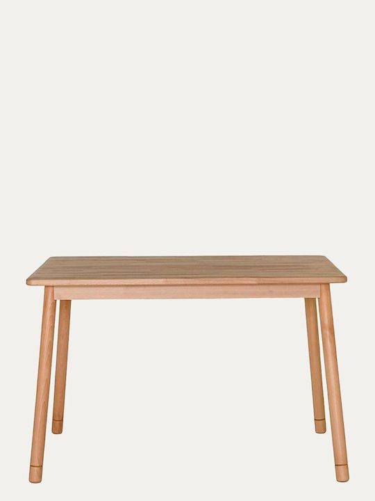 Wooden Dining Table of Natural Oak Shade 130x80x74.5cm