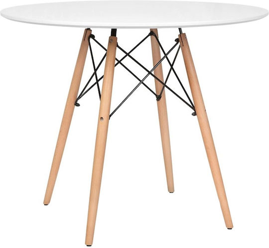 Fiorino Round Στρογγυλό Κουζίνας Λευκό 80x80x74εκ. Fiorino Round Στρογγυλό Κουζίνας Λευκό 80x80x74εκ.