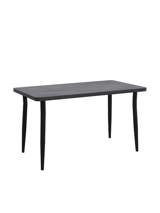 Levico Table Dining Room Wooden Dark Concrete Grey 120x70x75cm