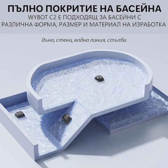 Wybot C2 Безжичен Робот за Басейн 65W за Басейни 200кв.м