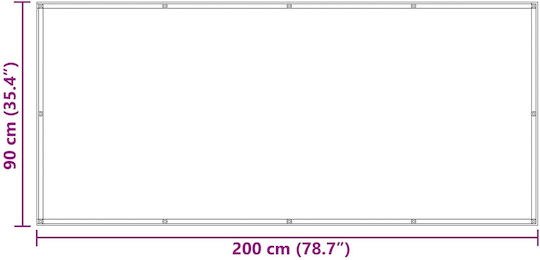 vidaXL Правоъгълно Разделително На Верандата За Сянка Бяло С PU Покритие 0.9x2м
