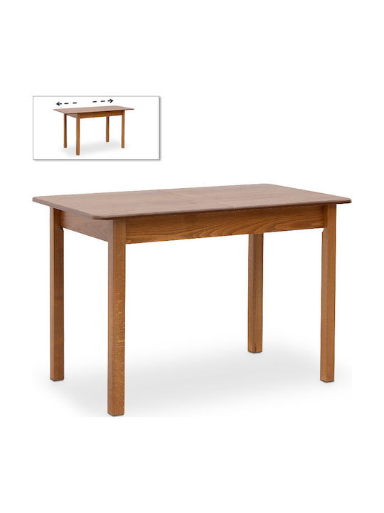 Bergen Tisch Speisesaal Ausziehbar aus Massivholz Walnuss 120(+30)x68x77cm