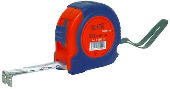 Gadget Tools Ρολό Μαγνητικό 5m x 25mm Μετροταινία με Αυτόματη Επαναφορά και Μαγνήτη 25mm x 5m