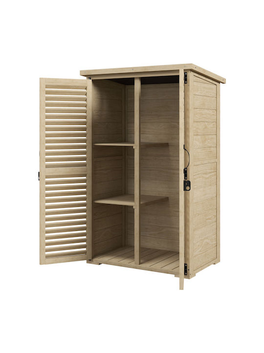Double Door Wardrobe Wooden with 2 Shelves 75x50x111cm