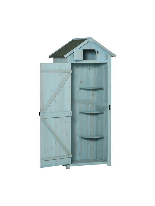 Single Door Wardrobe Wooden with 3 Shelves 77x54.2x179cm