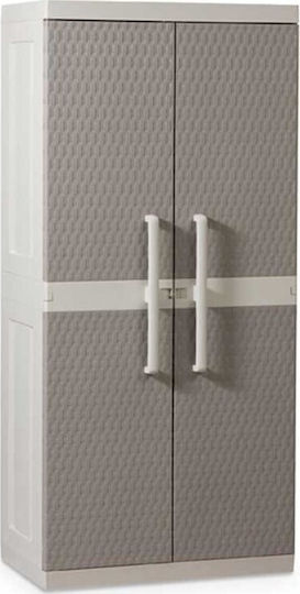 Δίφυλλη Rattan XL Πλαστική 89x54x190εκ. Light Grey / Warm Grey 312 Δίφυλλη Rattan XL Πλαστική 89x54x190εκ. Light Grey / Warm Grey 312
