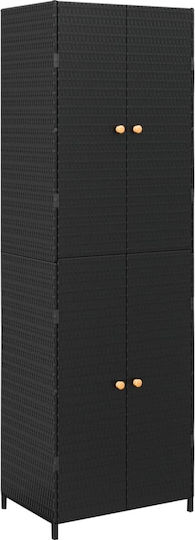 Δίφυλλη Πλαστική 59x40x180εκ. Μαύρο Δίφυλλη Πλαστική 59x40x180εκ. Μαύρο