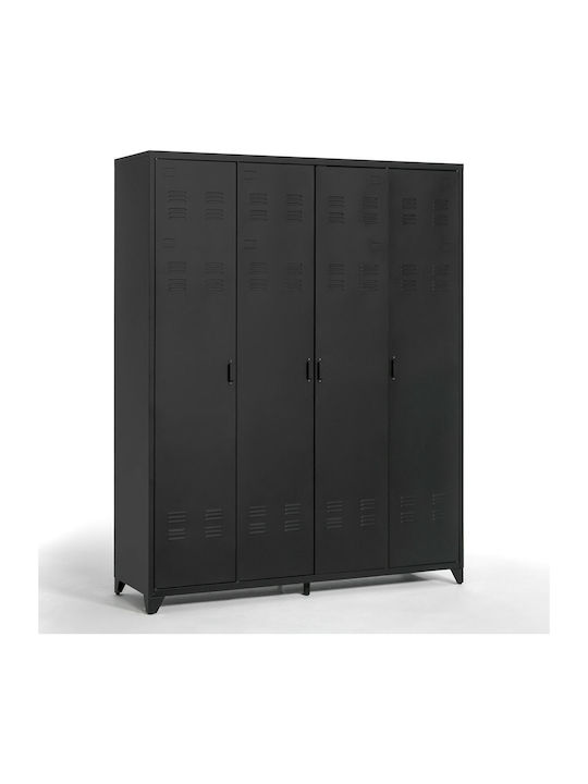 Четирикрилен гардероб Hiba Метал с 6 рафтове 170x52x217бр