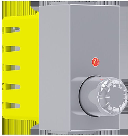 Aca Modys Χωνευτός Διακόπτης Dimmer χωρίς Πλαίσιο Κλασικός Περιστροφικός 300W σε Ασημί Χρώμα