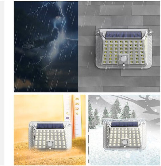 Lampă Solară de Perete Alb Cald 3000K cu Senzor de Mișcare și Fotocelul IP65