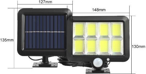Lampă Solară 30W 1800lm Alb Rece 6000K cu Senzor de Mișcare