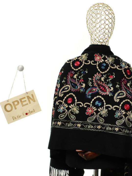 ButicCochet Women's Black Shawl