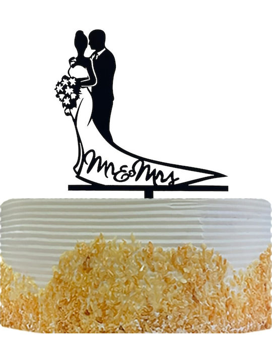 Cake Topper Flippy Model 1 Mrandmrs 17.5 X 11 Cm Black