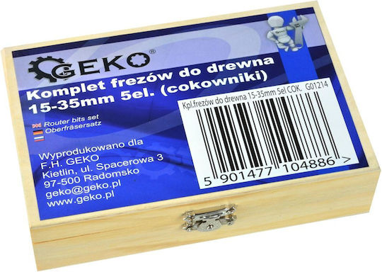 Geko G01214 Holzfräser Satz 15-35 Mm 5 Stück 8 Mm