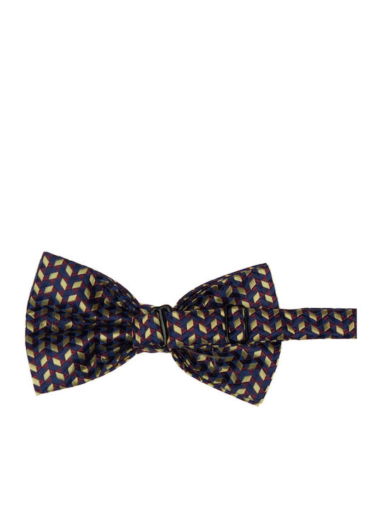 Set 3 Pieces Bow Tie Cufflinks Pocket Square Men Multicolored Stylized Print Setp223