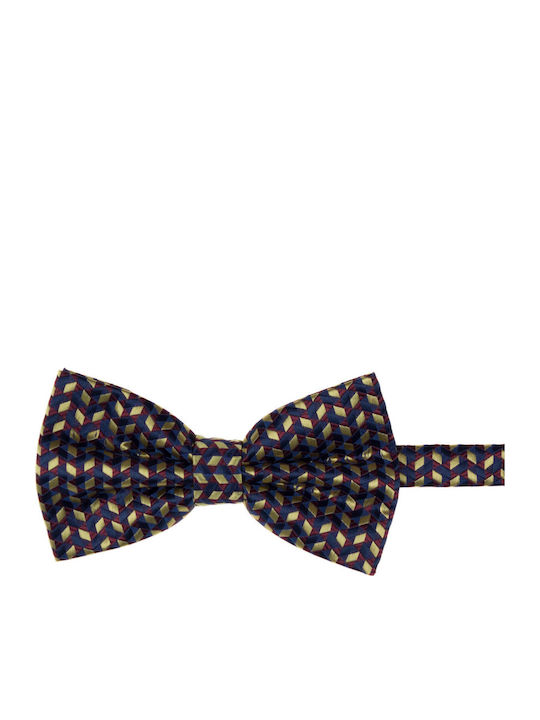 Set 3 Pieces Bow Tie Cufflinks Pocket Square Men Multicolored Stylized Print Setp223