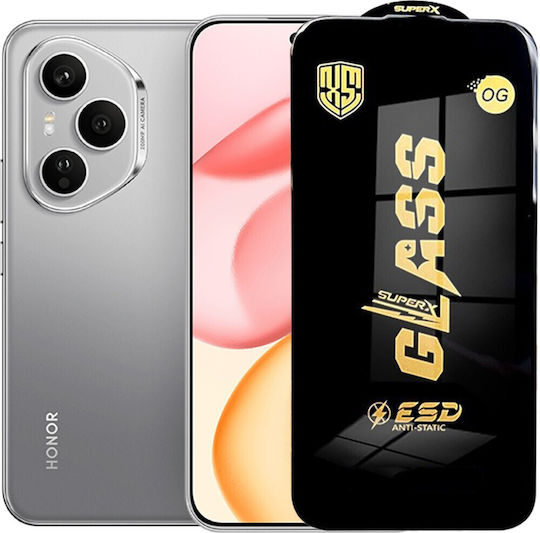 Folie Protectie Ecran Sticla Temperata Honor 400 Pro Flippy Esd Antistatica Tempered Glass Super-x Privacy Cu Margini Negre Rezistenta La Zgarieturi 0.35 Mm Transparenta
