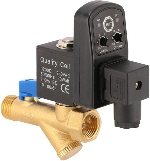 Automatic Condensate Separator Solenoid Valve Airpress Compressor 1/2" 16 Bar