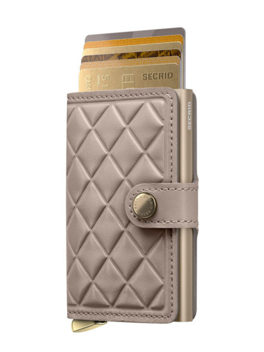 Premium Miniwallet Δερμάτινο Ανδρικό Πορτοφόλι με RFID Μπεζ