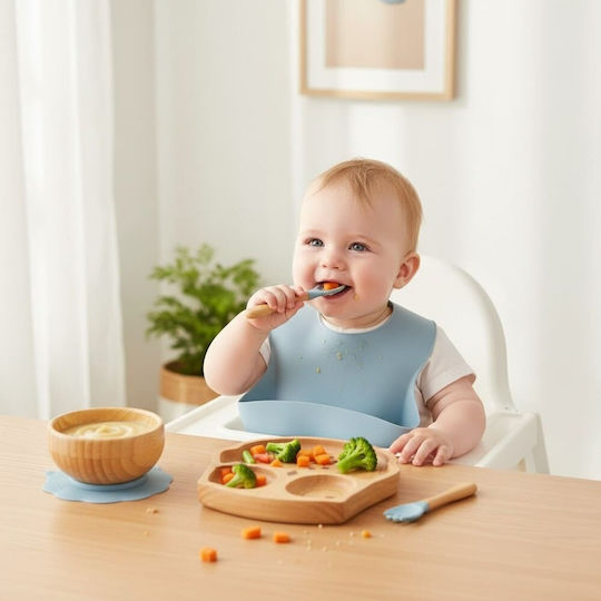 Queen Mother Feeding Set Blue Owl from Bamboo Blue 5pcs