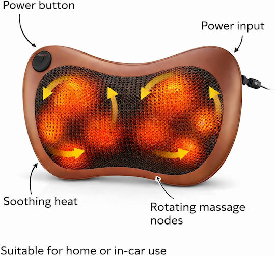 Andowl Shiatsu Massage Pillow for Neck Waist and Back with Heating Function