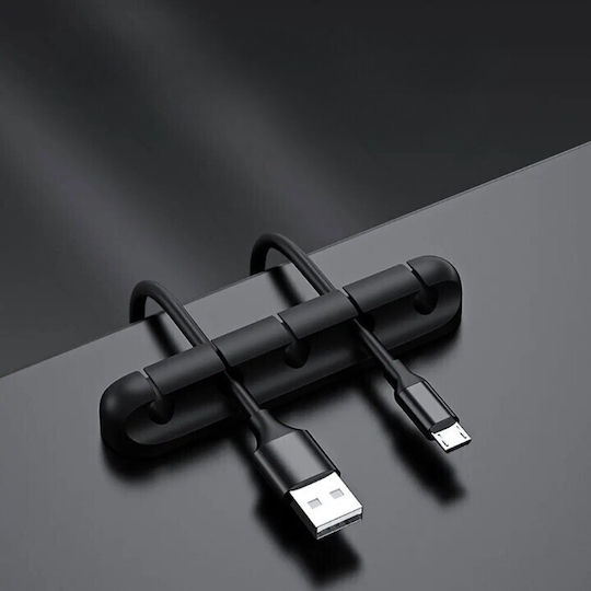 Kabelclips Flippy Selbstklebend Multifunktional 5 Unterstützungsslots 9,6x2,2cm Schwarze
