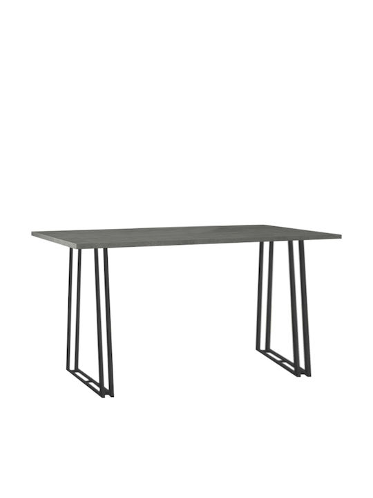 Gable Table Kitchen Wooden with Metal Frame Black / Charcoal 140x80x76cm