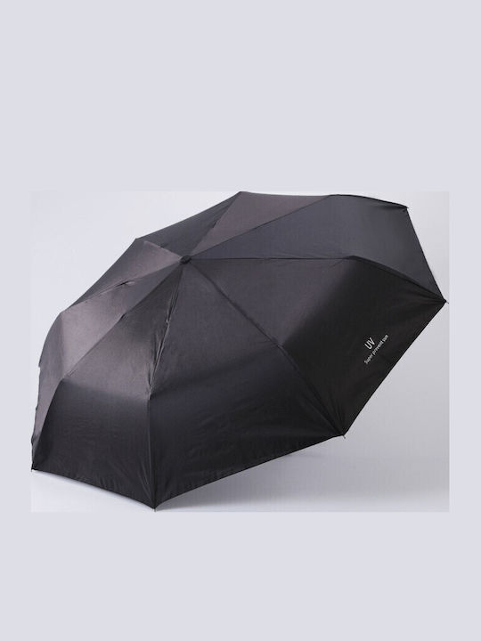 Automatischer Kompakter Regenschirm Schwarz