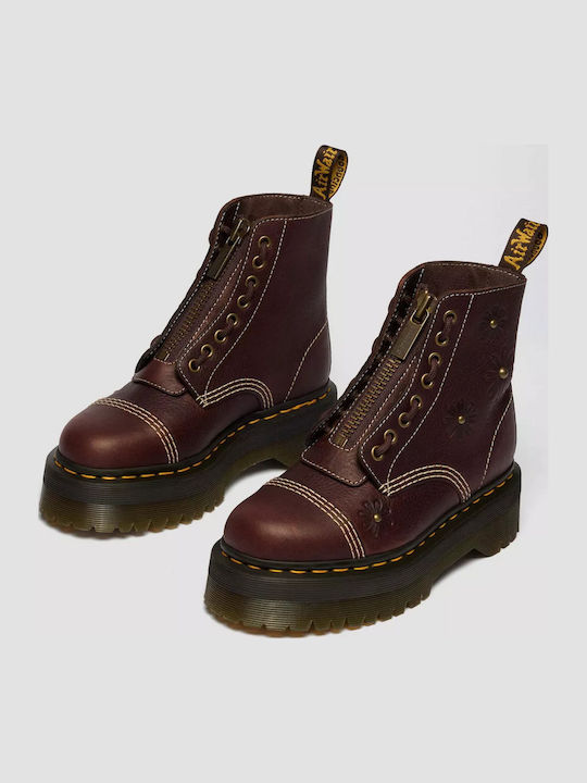 Sinclair Leather Women's Ankle Boots with Platform Brown