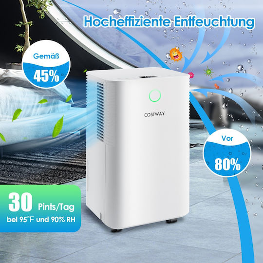 Costway ES10103DE-WH Dehumidifier with Compressor 15l