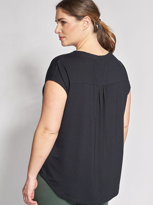 Bluza Damă Mâneci Scurte Neagră