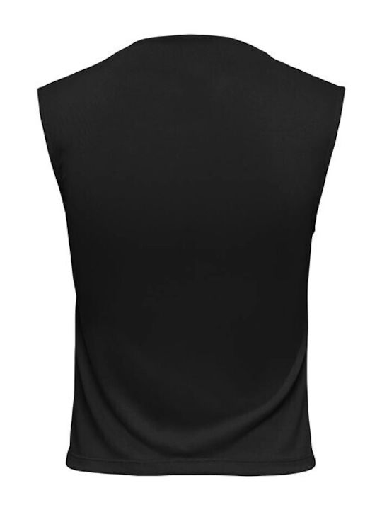 Only Bluza Damă Crop Top Fără Mâneci Negru