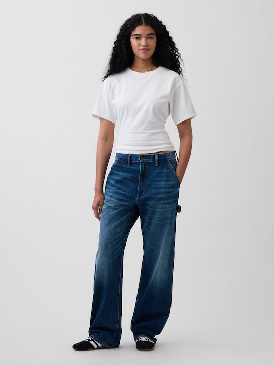 Women's Crop Cotton Short Sleeve White Top