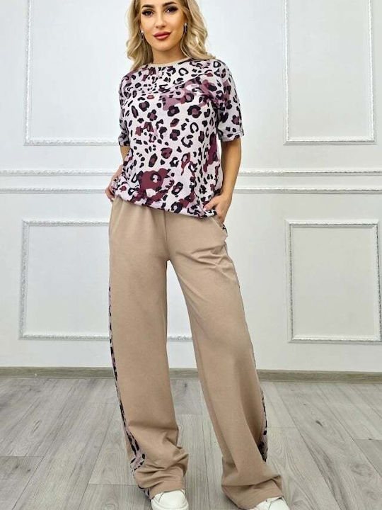 Set Damen Jogginghosen Beige