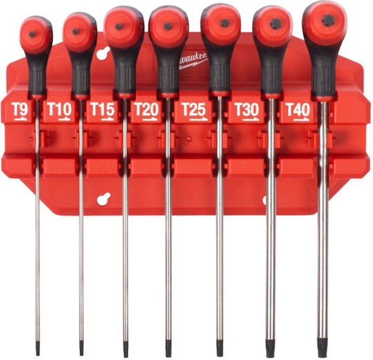 Milwaukee T-Griff Torx-Schlüssel Set 4932498690 T9 T40 7 Stücke