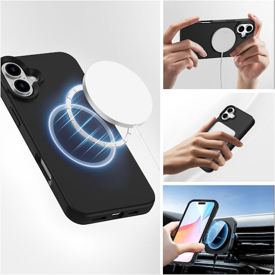 4Smarts Cupertino Back Cover Σιλικόνης Μαύρο (iPhone 16)