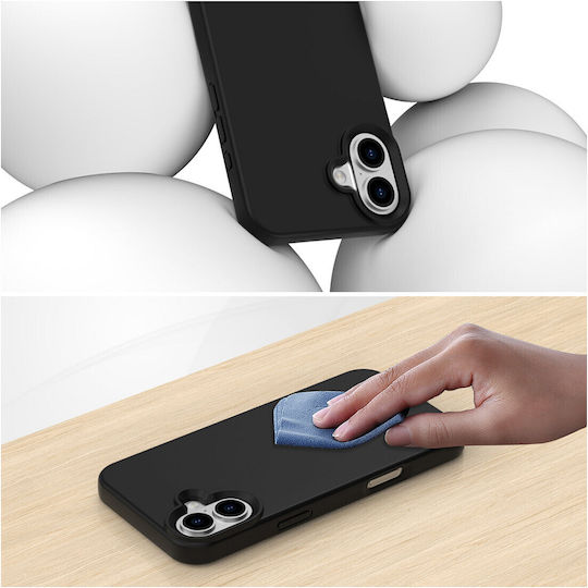 4Smarts Cupertino Back Cover Σιλικόνης Μαύρο (iPhone 16)