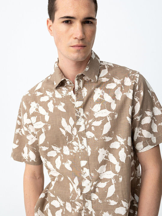 Short Sleeve Beige Shirt