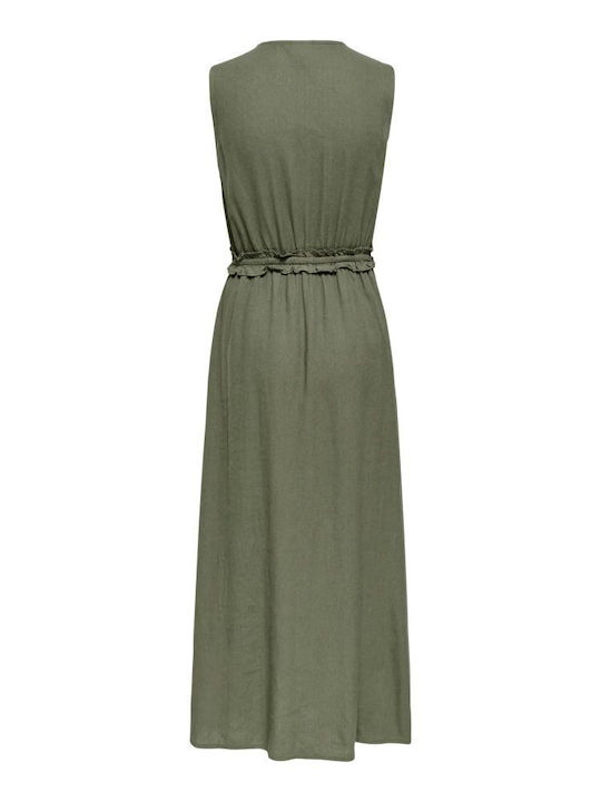 Summer Maxi Wrap Dress Smokey Olive