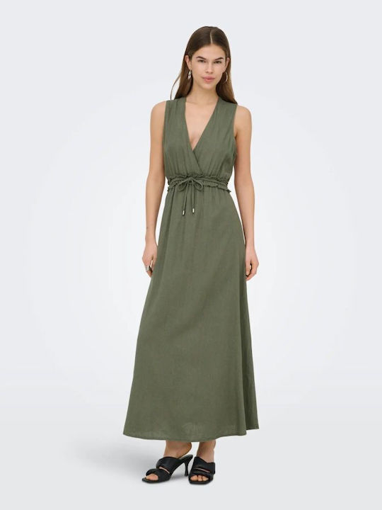 Summer Maxi Wrap Dress Smokey Olive