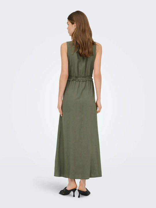 Summer Maxi Wrap Dress Smokey Olive