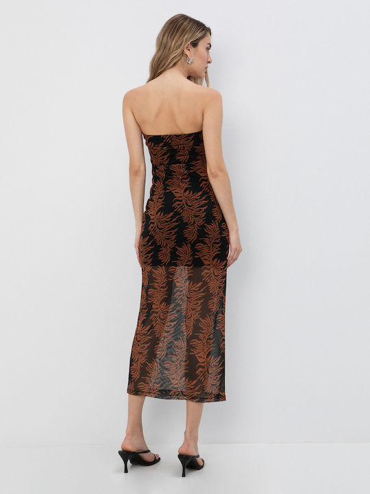 Καλοκαιρινό Midi Βραδινό Φόρεμα Strapless