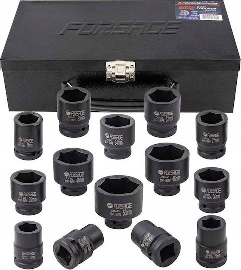 Forsage Pneumatic Hexagon Sockets with 3/4" Frame Host Set 14 Pieces