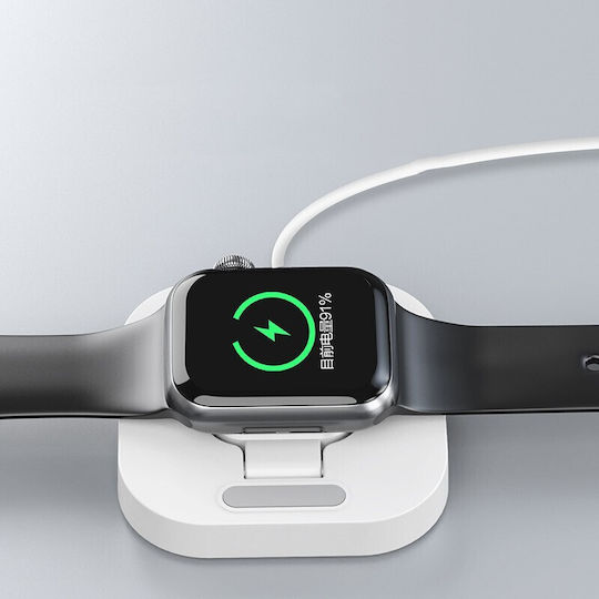 Încărcător Wireless Smart Iwatch Flippy Compatibil Apple Iwatch 1/9 Încărcător Magnetic Interfață Type-c 3w 7.5 X 7.5 X 1.2 Cm Pliabil Alb