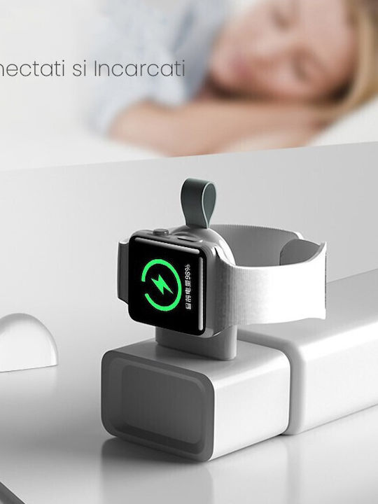 Încărcător Wireless Smartwatch Flippy Compatibil Apple Iwatch 1-9 Magnetic Port Usb-a Fără Cablu Direct La Dock Computer Negru